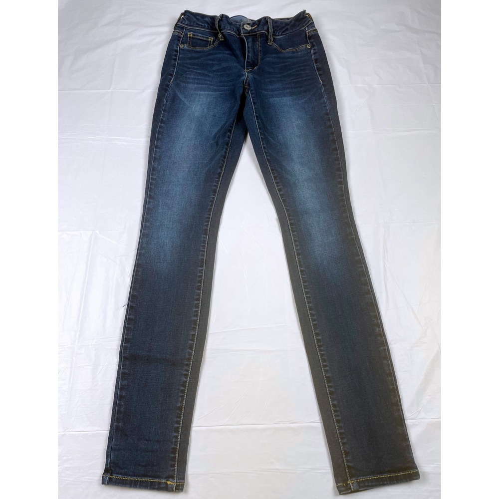 Maurices Womens Dark Wash Skinny Jeans Size XS-R‎ Blue Denim Stretch Whiskered